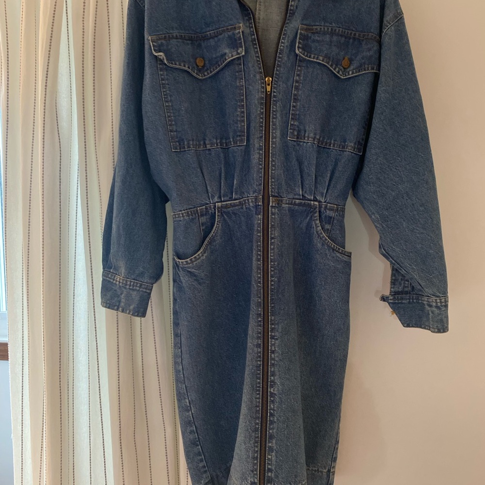 Denim Zip-Up Dress